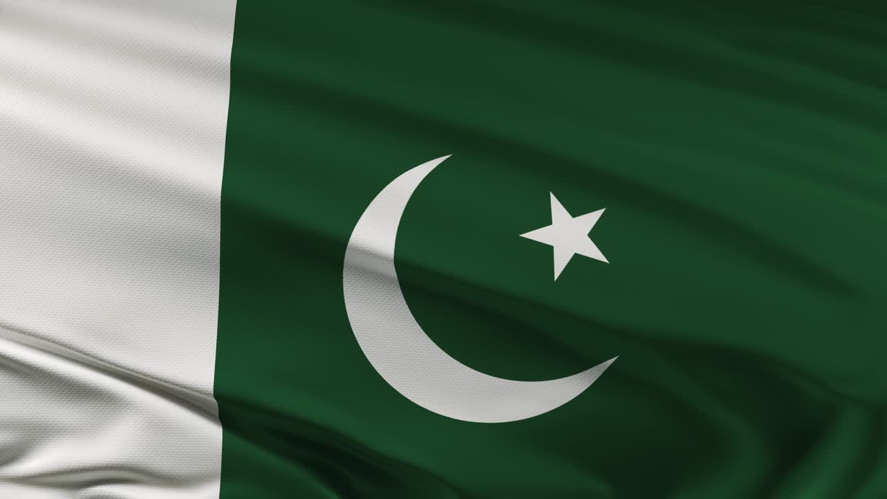 Pakistaanse vlag wapperend in de wind, naadloze lus 3D-animatie. 4K-resolutie