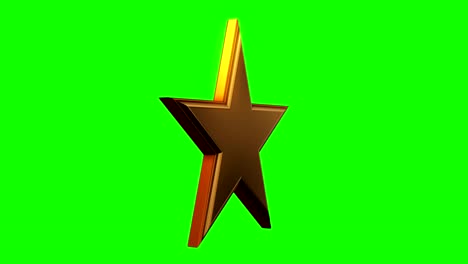 golden star rotate. 3d render footage in 4k.