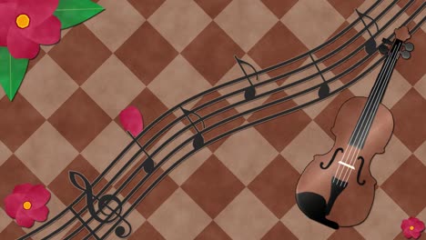 camellia violinist looping animated background. 1080p.mp4