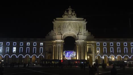 beautiful lisbon during christmas time, downtown lights