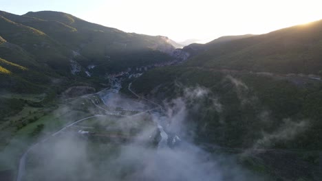 sunrise over the beautiful albanian landscape
