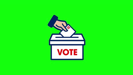 boleta de voto a mano de color icono de elección del presidente pantalla verde plana 10 animaciones clave de croma de color