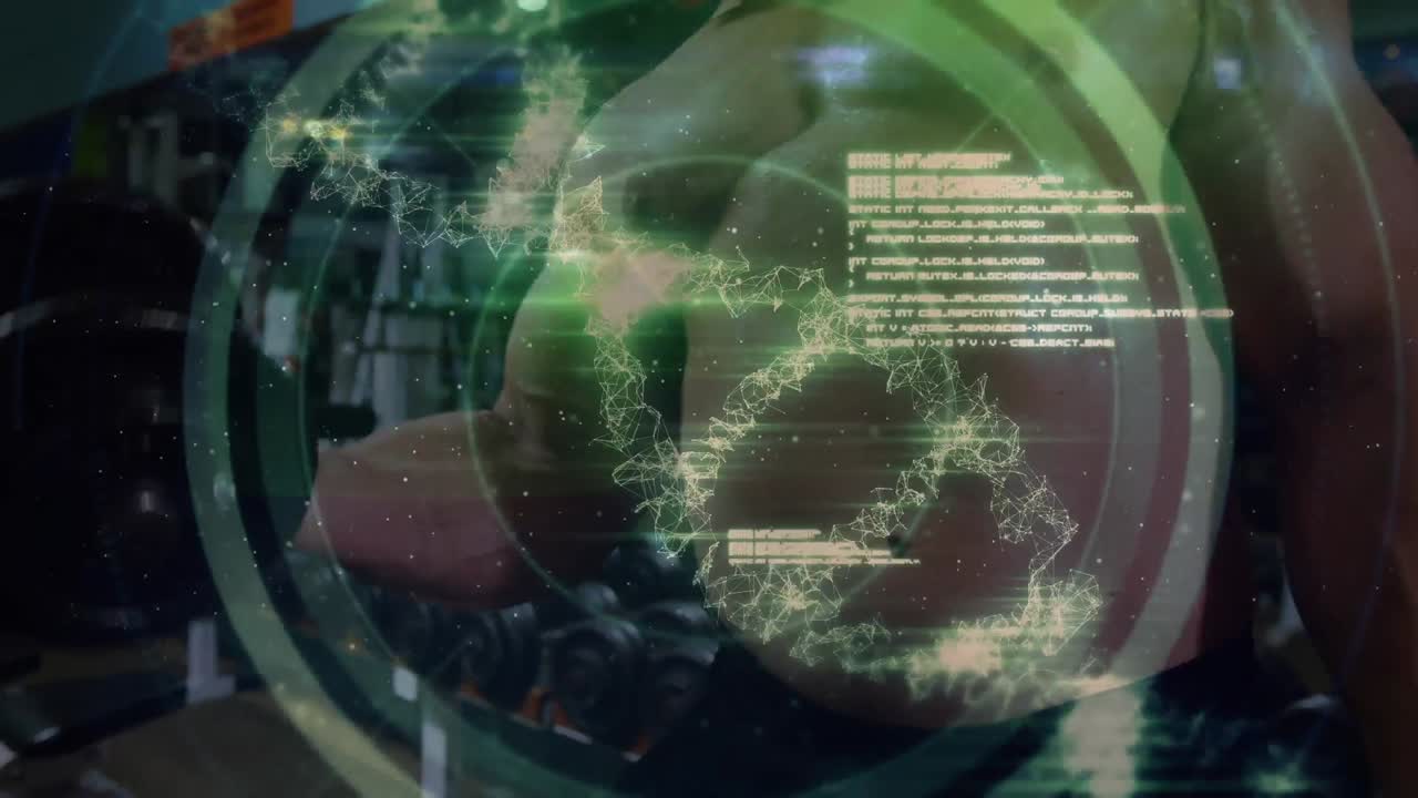 animación de la red de conexiones sobre hombres fuertes