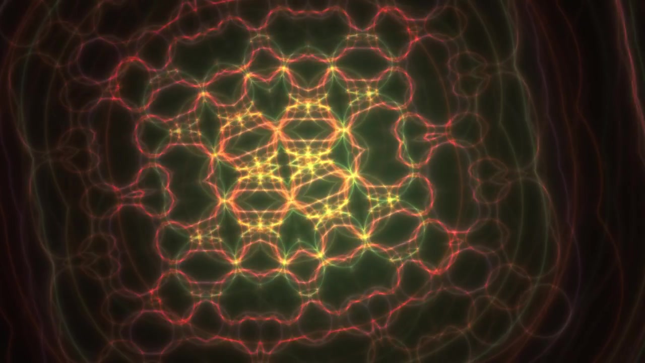 Animazione di motivo caleidoscopico luminoso astratto