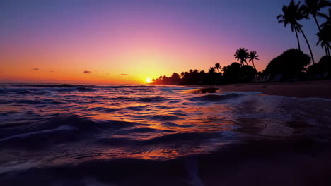 sunrise at a tropical beach paradise