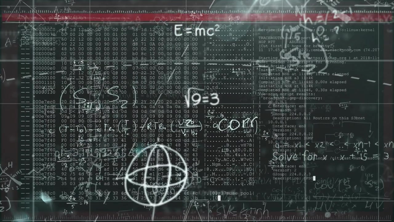Timeline advancing, gridded display filling with chalk ?9=3, code columns, red ruler for education