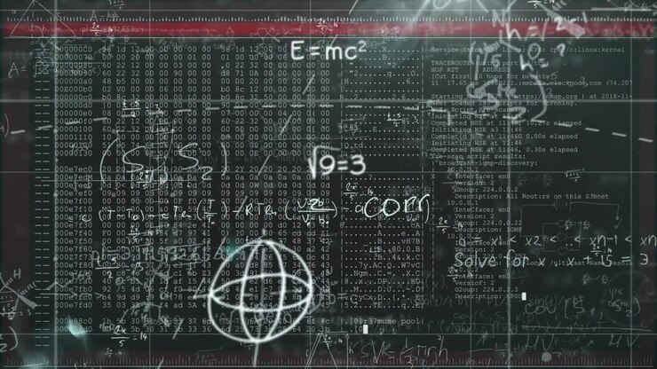 Timeline advancing, gridded display filling with chalk ?9=3, code columns, red ruler for education
