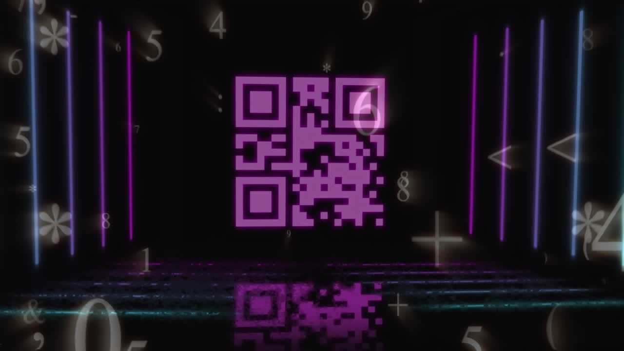Animation of qr code over data processing