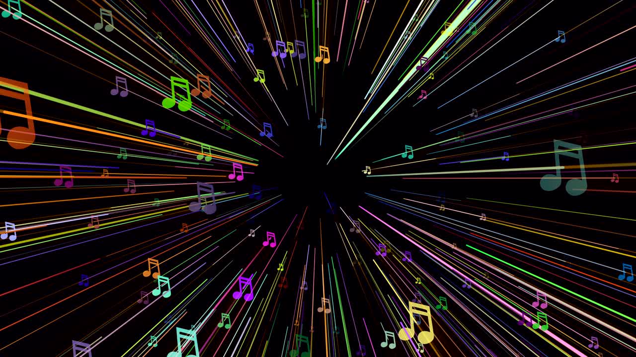 note colorate. animazione a loop