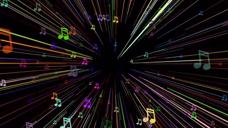 colorful notes. loop animation