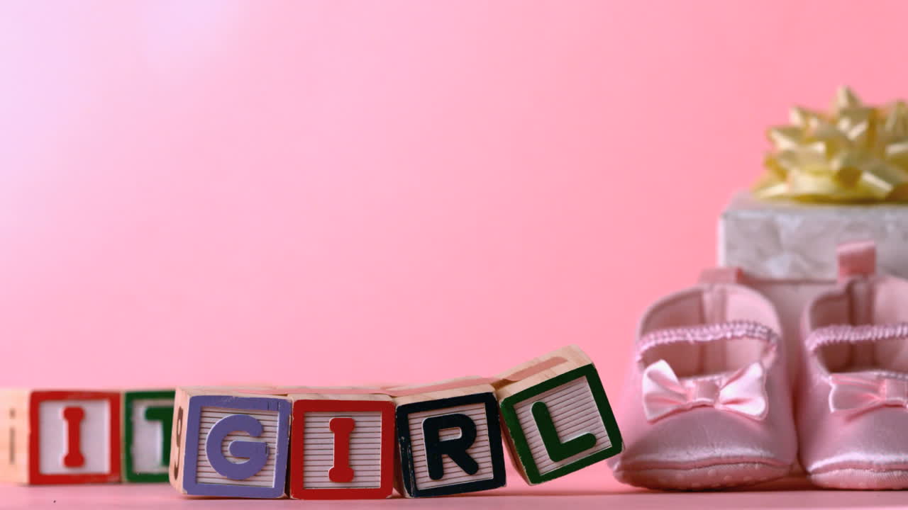 Its a girl message in letter blocks 