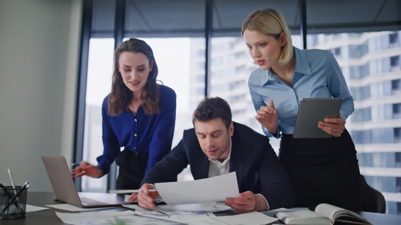 Collaborative Business Meeting in a Modern Office