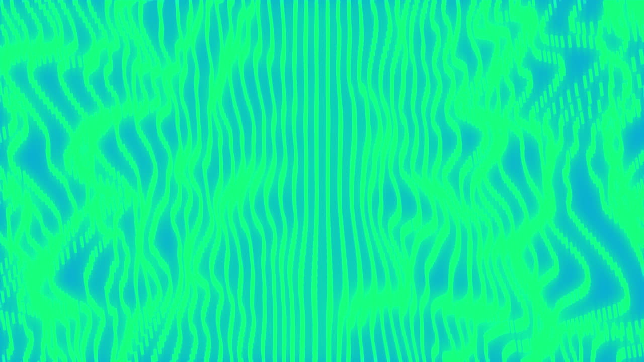 Animation of green neon lights over blue background