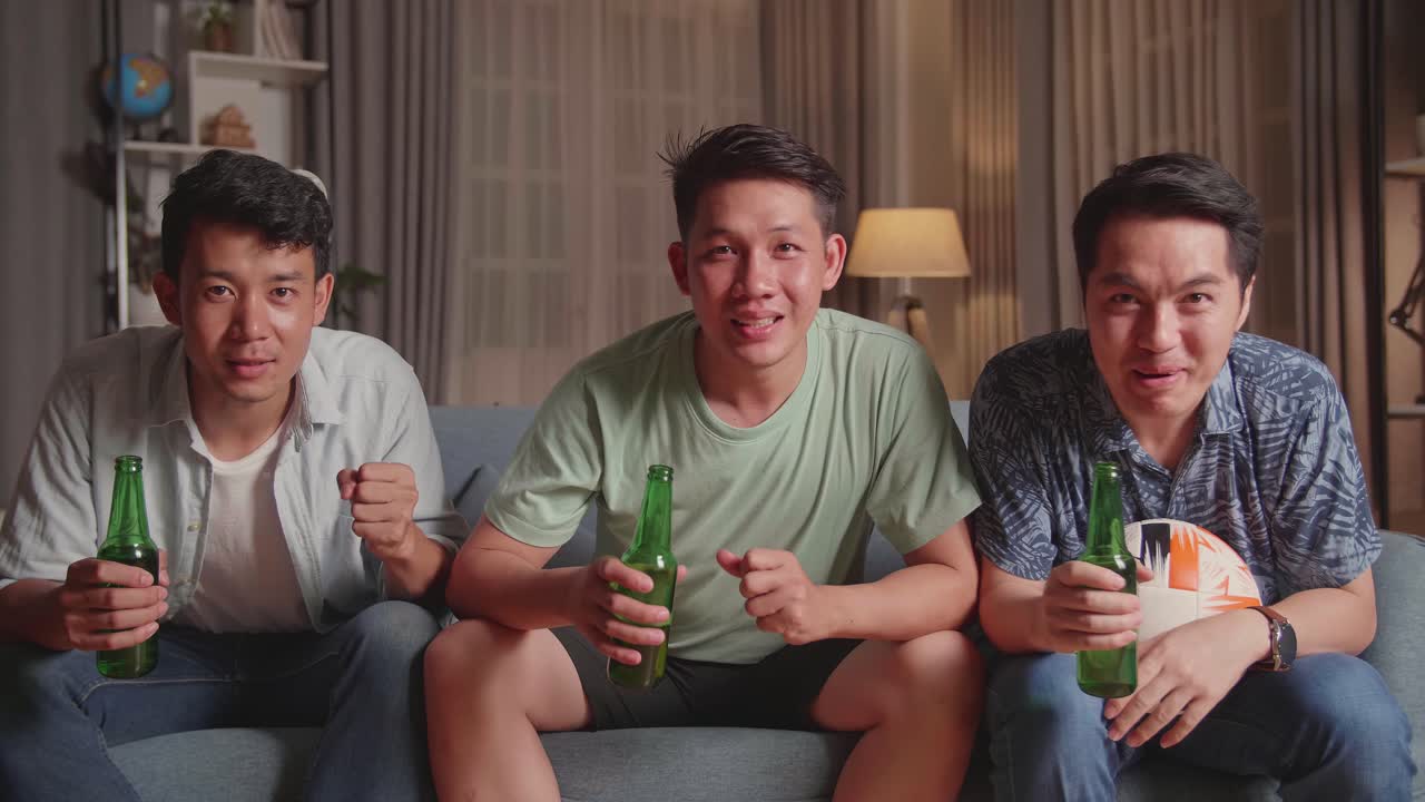 Friends Watching Soccer Match