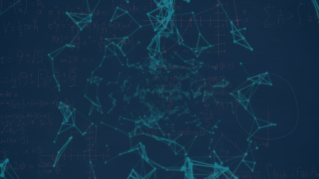 Animation of moving shapes on blue background