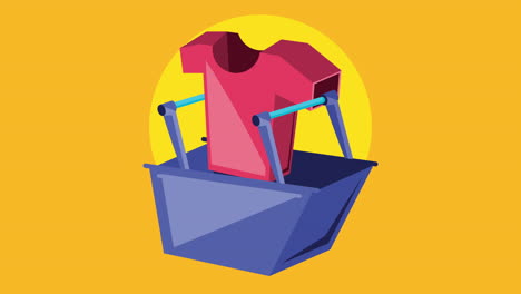 shopping basket with shirt animation