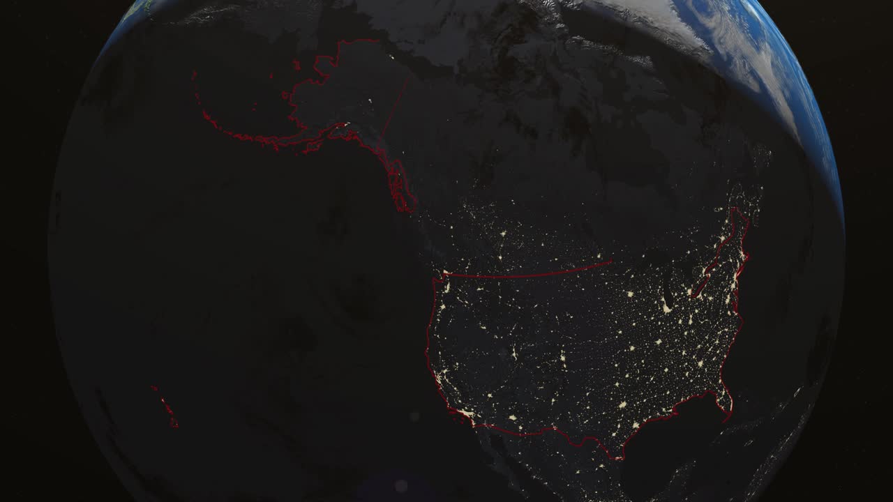 la tierra de los estados unidos alaska noche