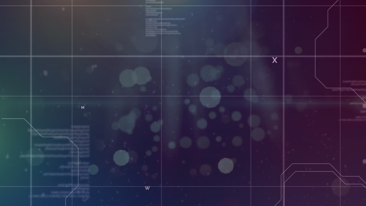 Animation of data processing over navy background