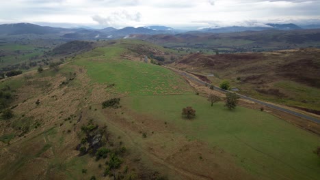 Aerial-views-over-regional-New-South-Wales-near-the-Southern-Cloud-Memorial-Lookout-on-a-cloudy-day