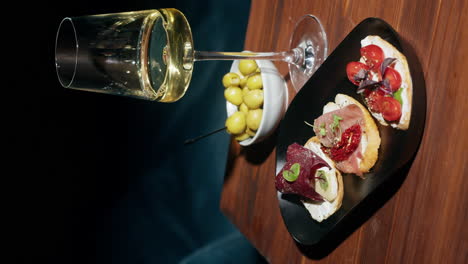 appetizers and wine