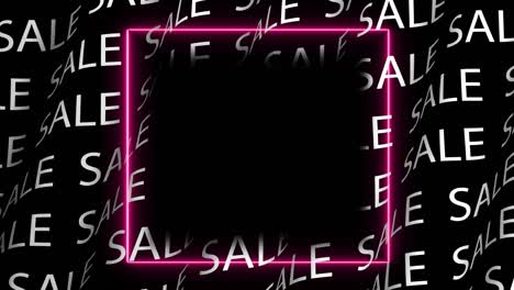 video animation of glowing magenta neon lines. neon sale, animated colorful lights, sale neon. sale banner. template for social network. minimalistic design. 4k animation.