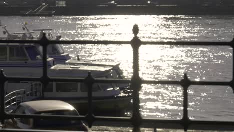 boat in danube sunset