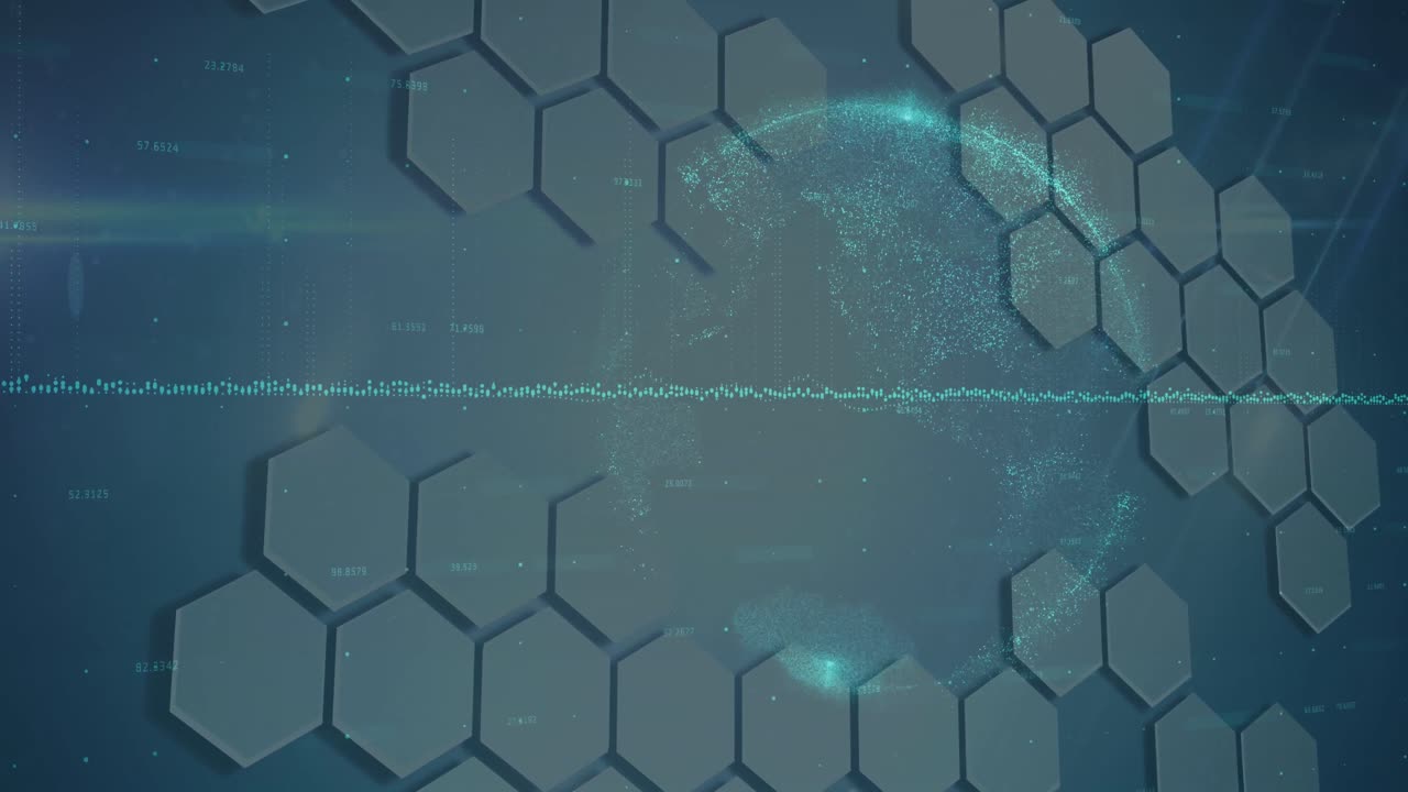 animación de estadísticas y procesamiento de datos en todo el mundo sobre un fondo gris