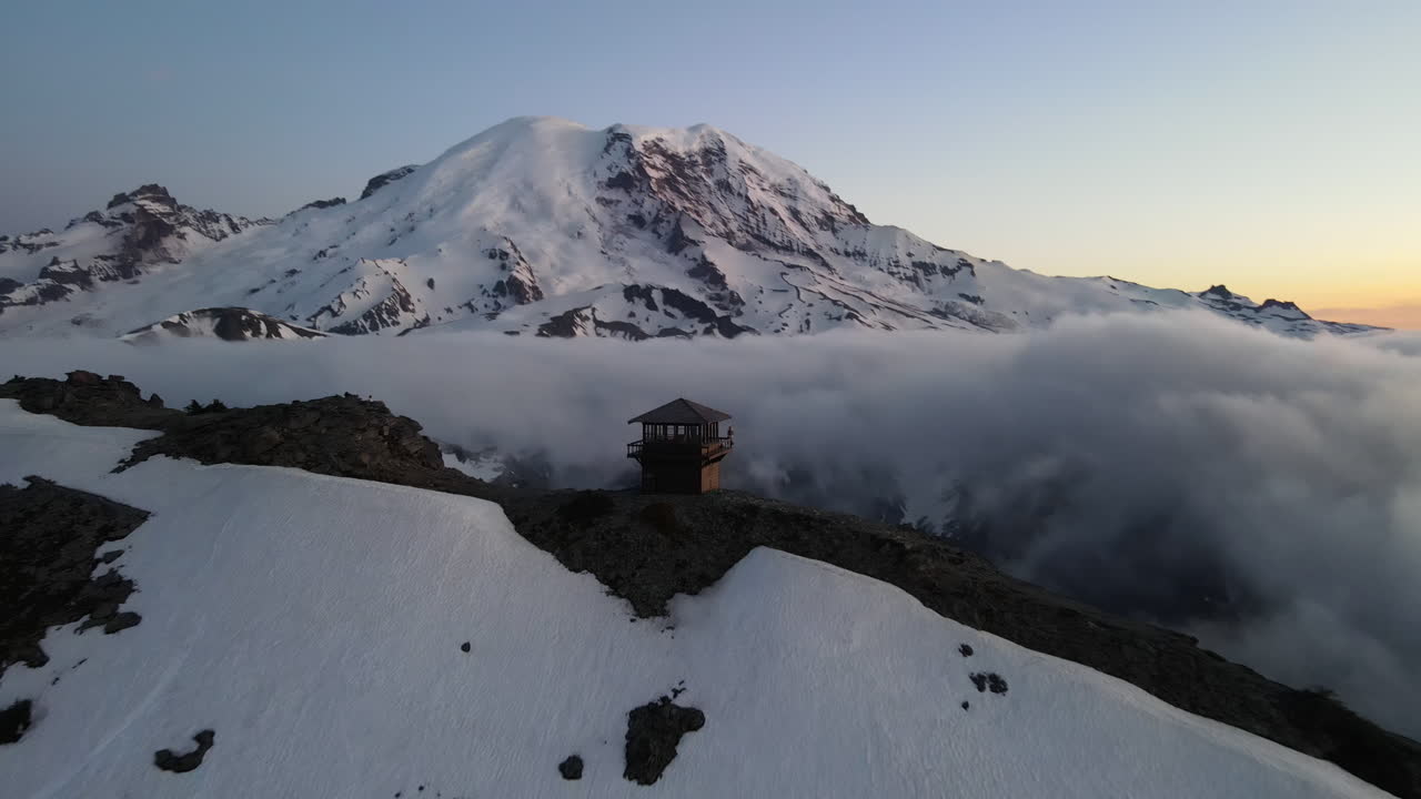 Epic Sunset Views from a Fire Tower on Mount Rainier