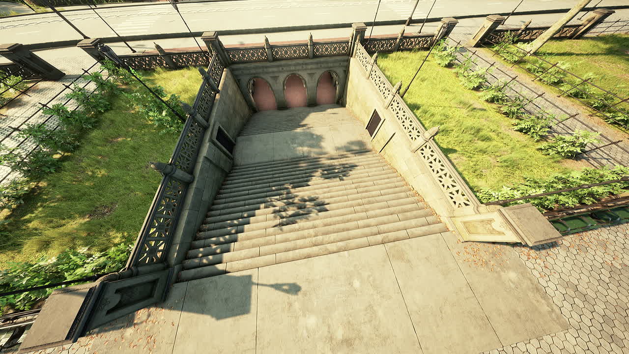 휴가 공원 골목의 탑 뷰