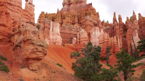 tilt up to "queen's garden" rock formation at bryce canyon, utah