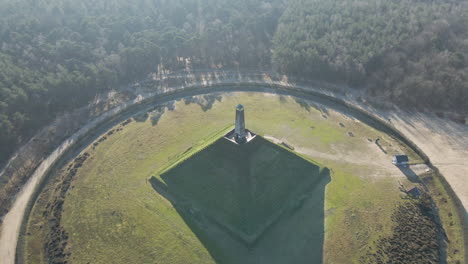 jib down of austerlitz pyramid. the piramide van austerlitz is a monument in the netherlands, built in 1804 as a tribute to napoleon bonaparte.