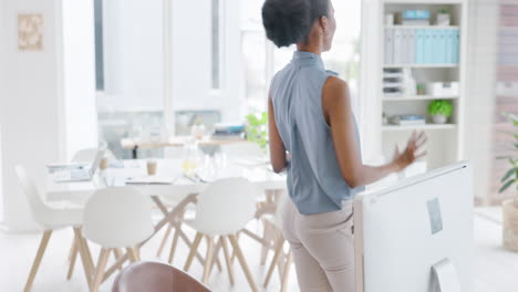 winner, happy, and black woman in business