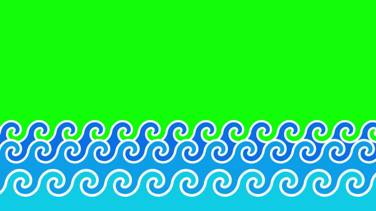 종이 공예품과 같은 움직이는 파동의 루프 애니메이션