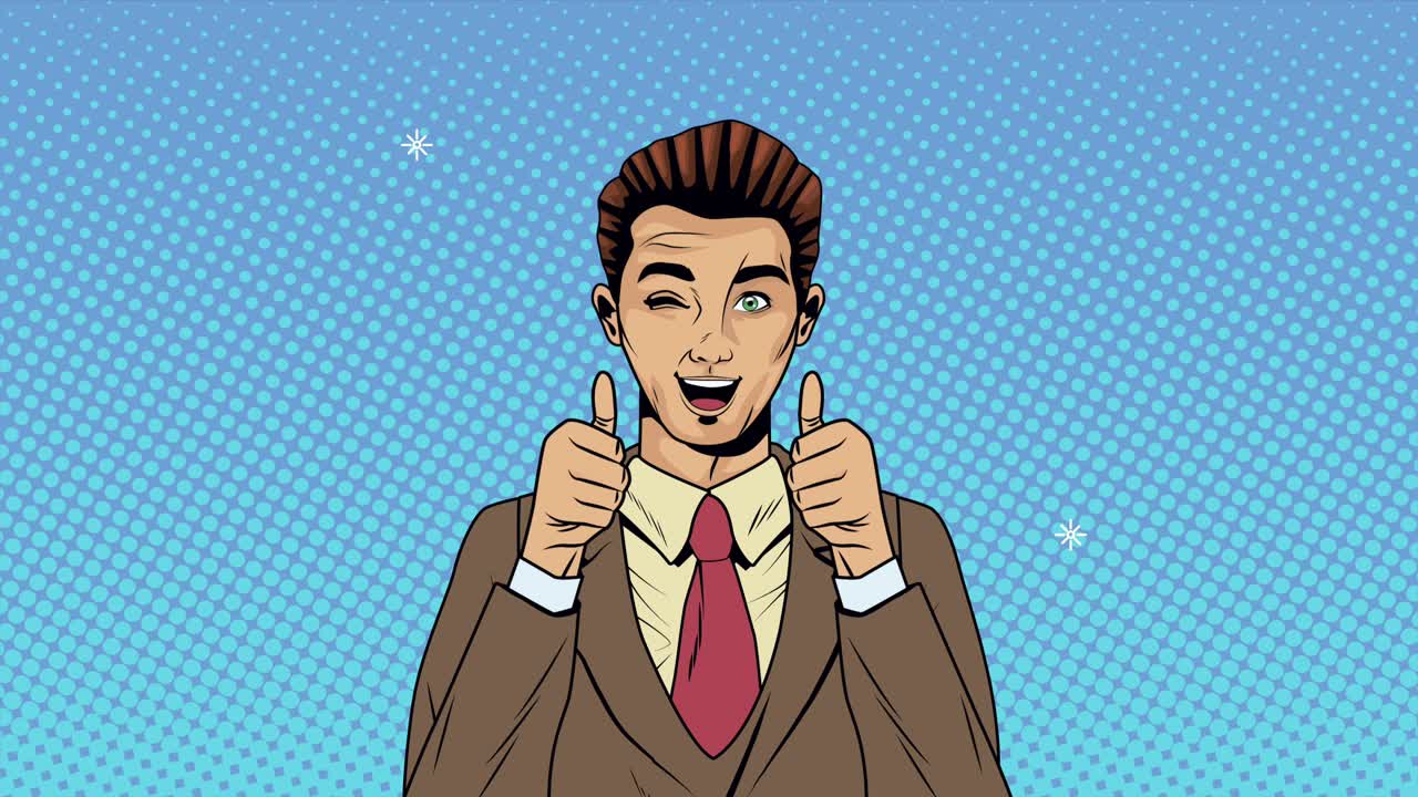 pop art style animation with