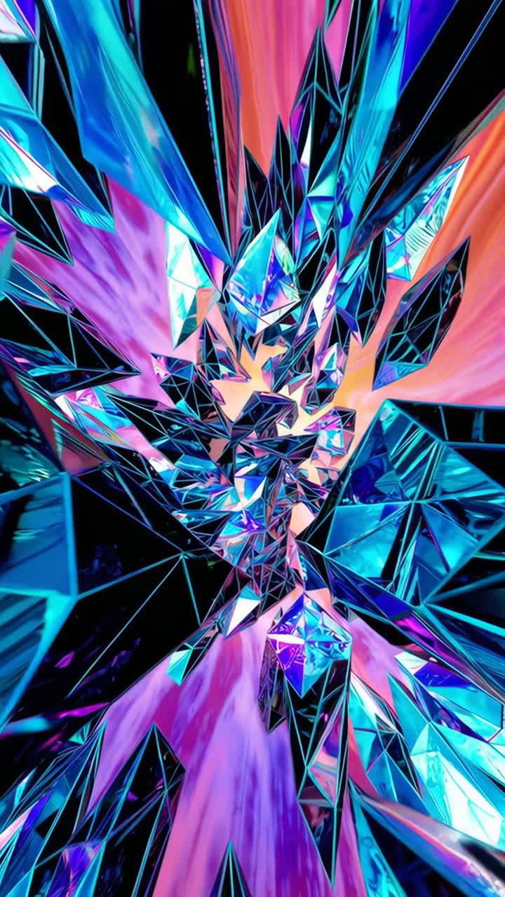 Vibrant Iridescent Geometric Shards