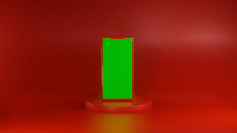 pedestal de presentación del teléfono rojo