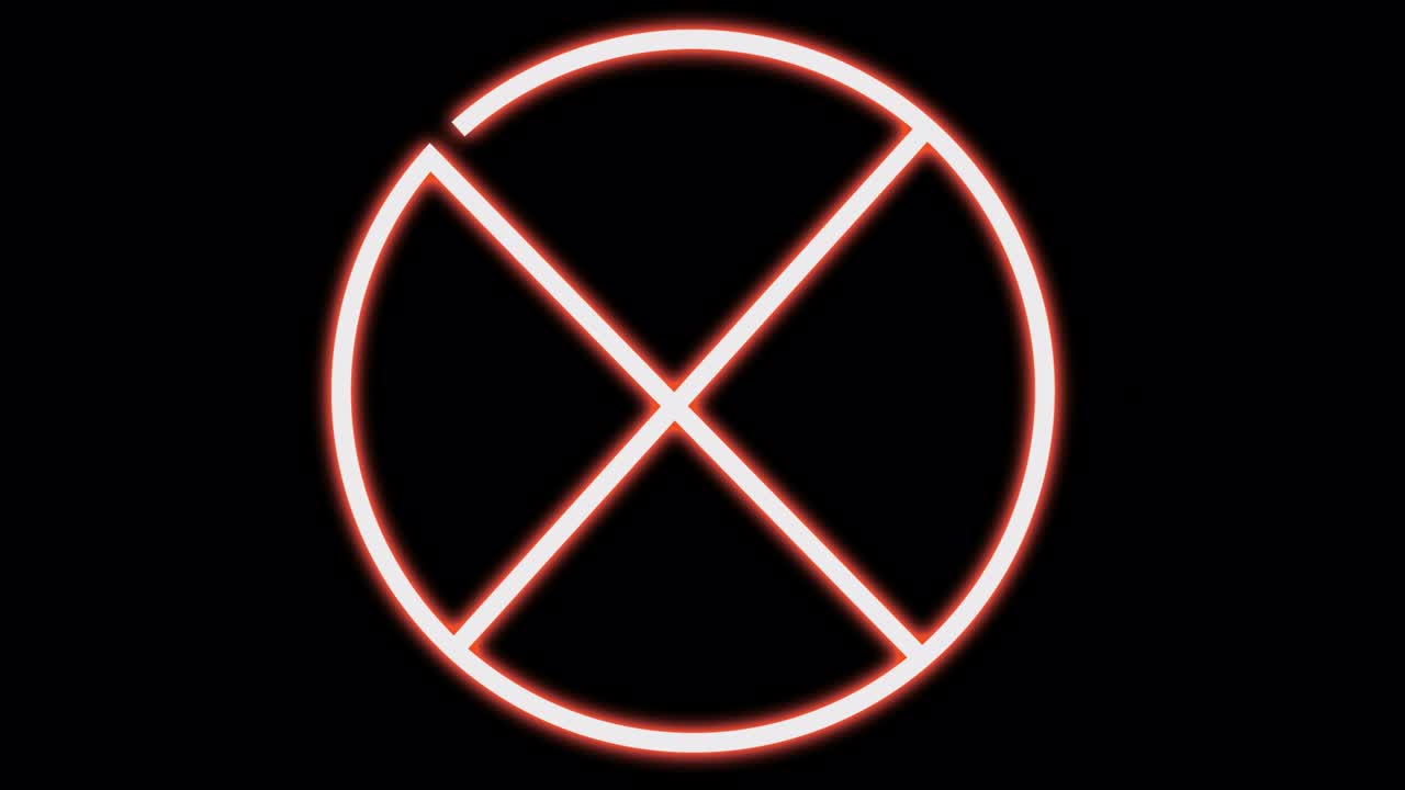 Neon crossed-out red sign.