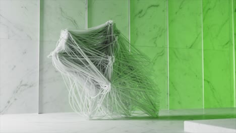 modelo 3d abstracto en un interior de mármol moderno