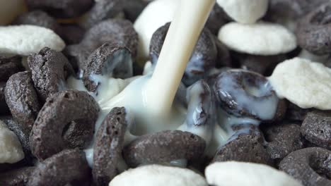 chocolate corn flakes in a bowl on table ,