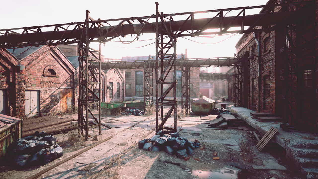 공장에서 버려진 오래된 산업 건물