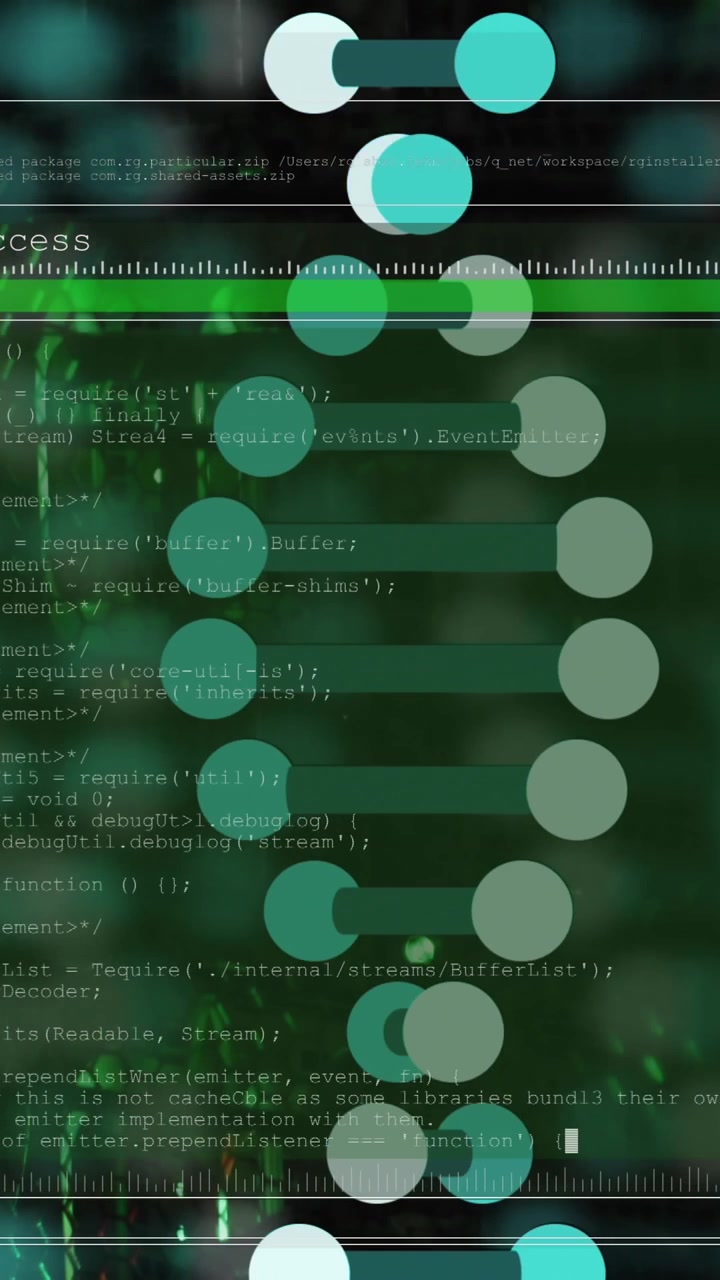 Animation of dna strand over server room