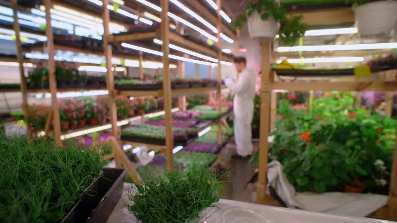 Indoor Plant Nursery with Scientist