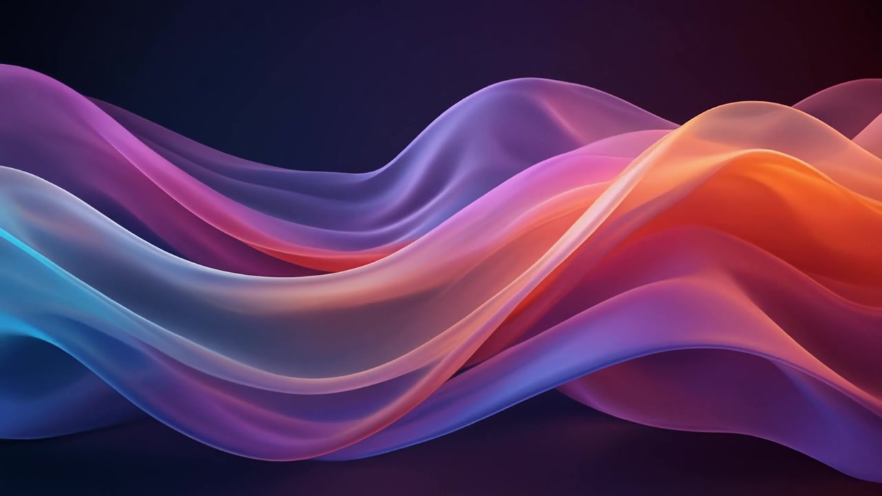 Abstract Flowing Silk Fabric with Vibrant Gradient Colors