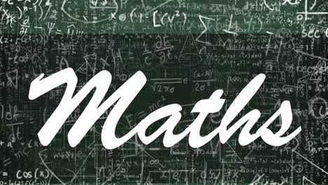 Animation-of-maths-text-moving-over-mathematical-equations