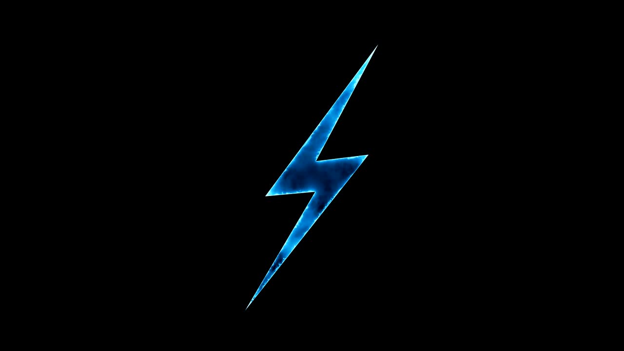 Abstract background with lighting bolt sign. Icon on black background