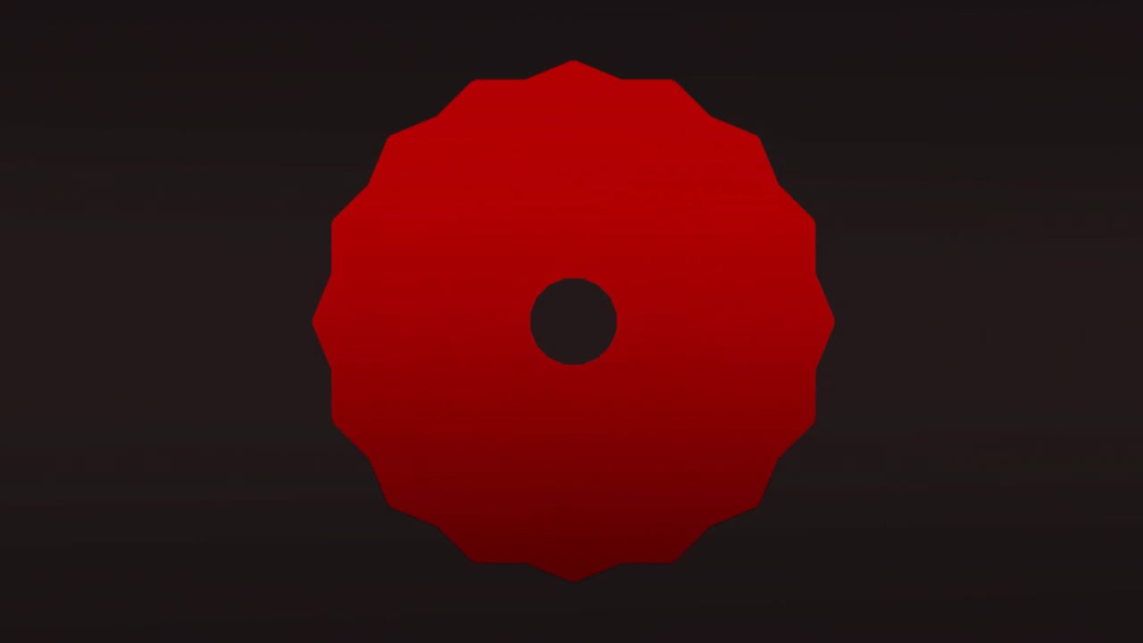 Animation of red shapes moving on black background