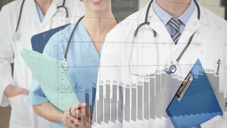 animation of data processing over diverse doctors in hospital