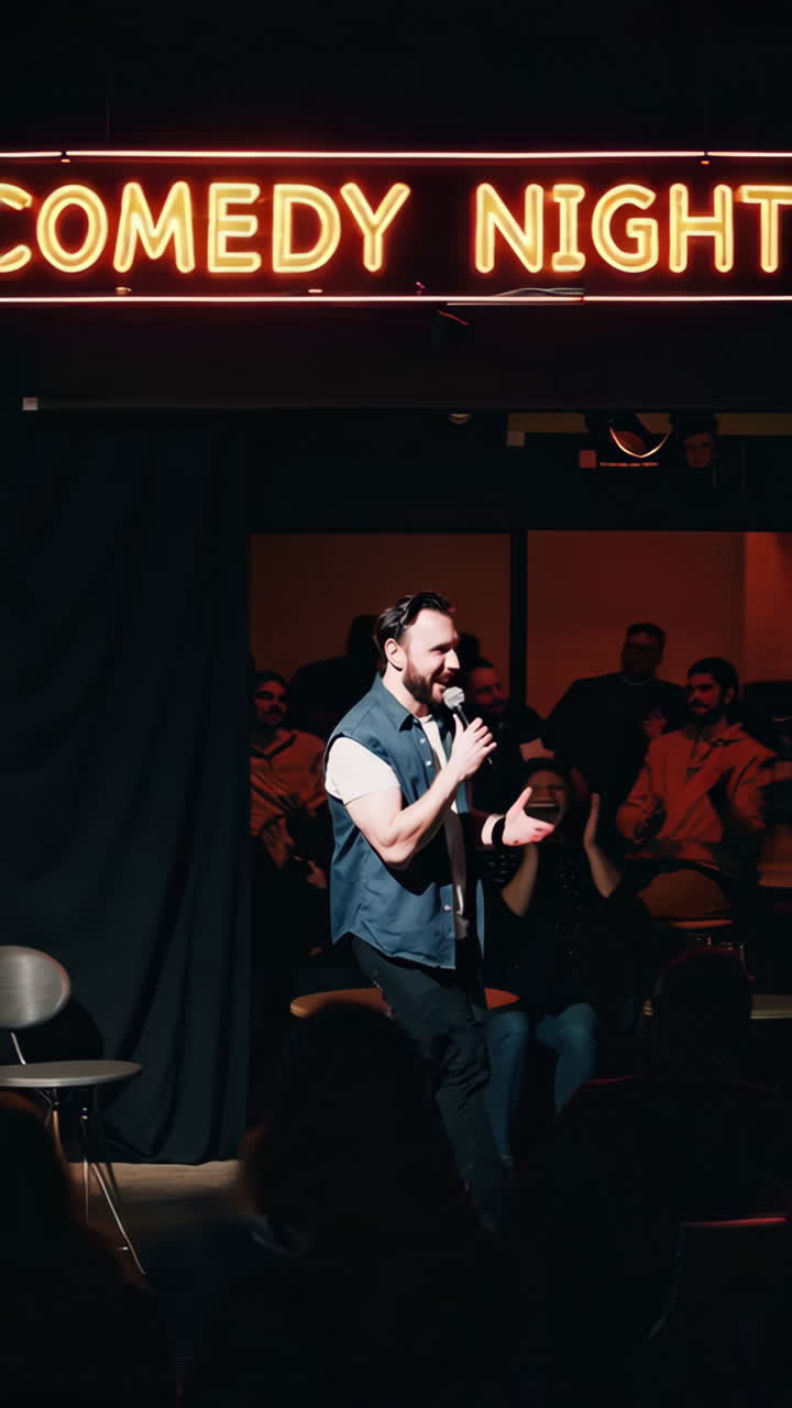 Comedian on Stage at Comedy Night