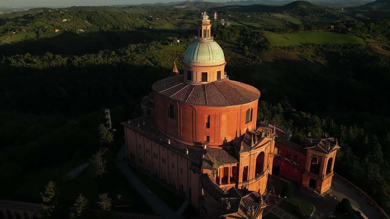Aerial View of Basilica di Santa Maria della Steccata at Sunset