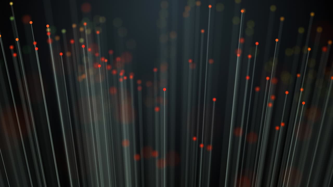 Abstract background with animation moving lines with glowing ends